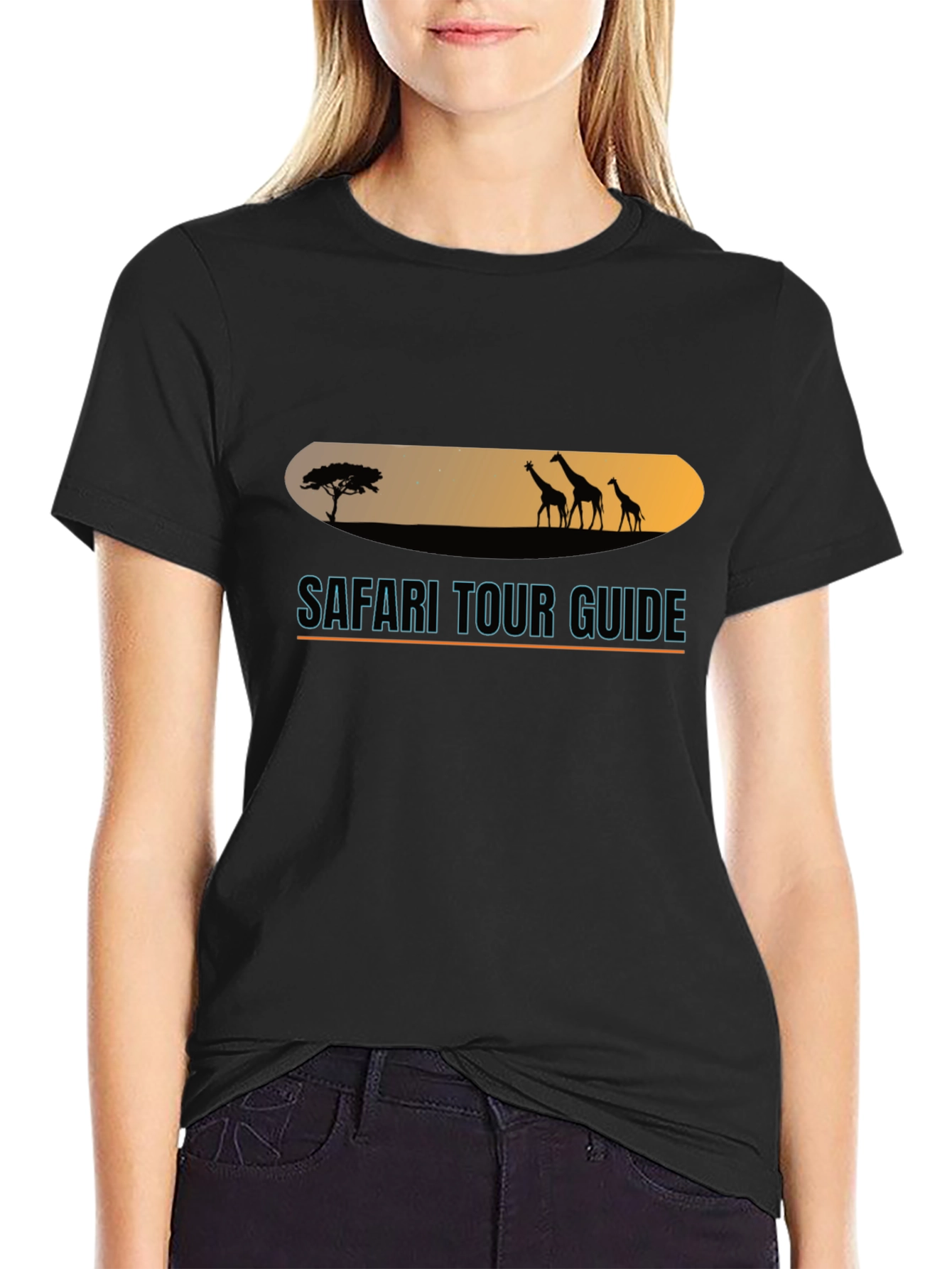 Safari Tour Guide Black T-Shirt
