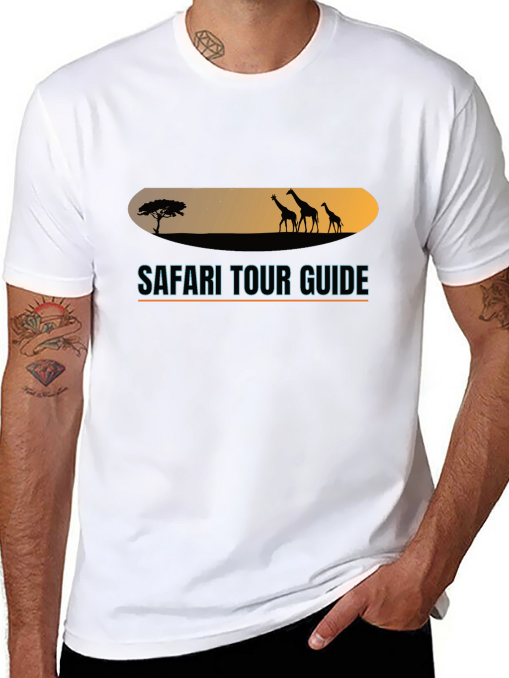 Safari Tour Guide Black T-Shirt