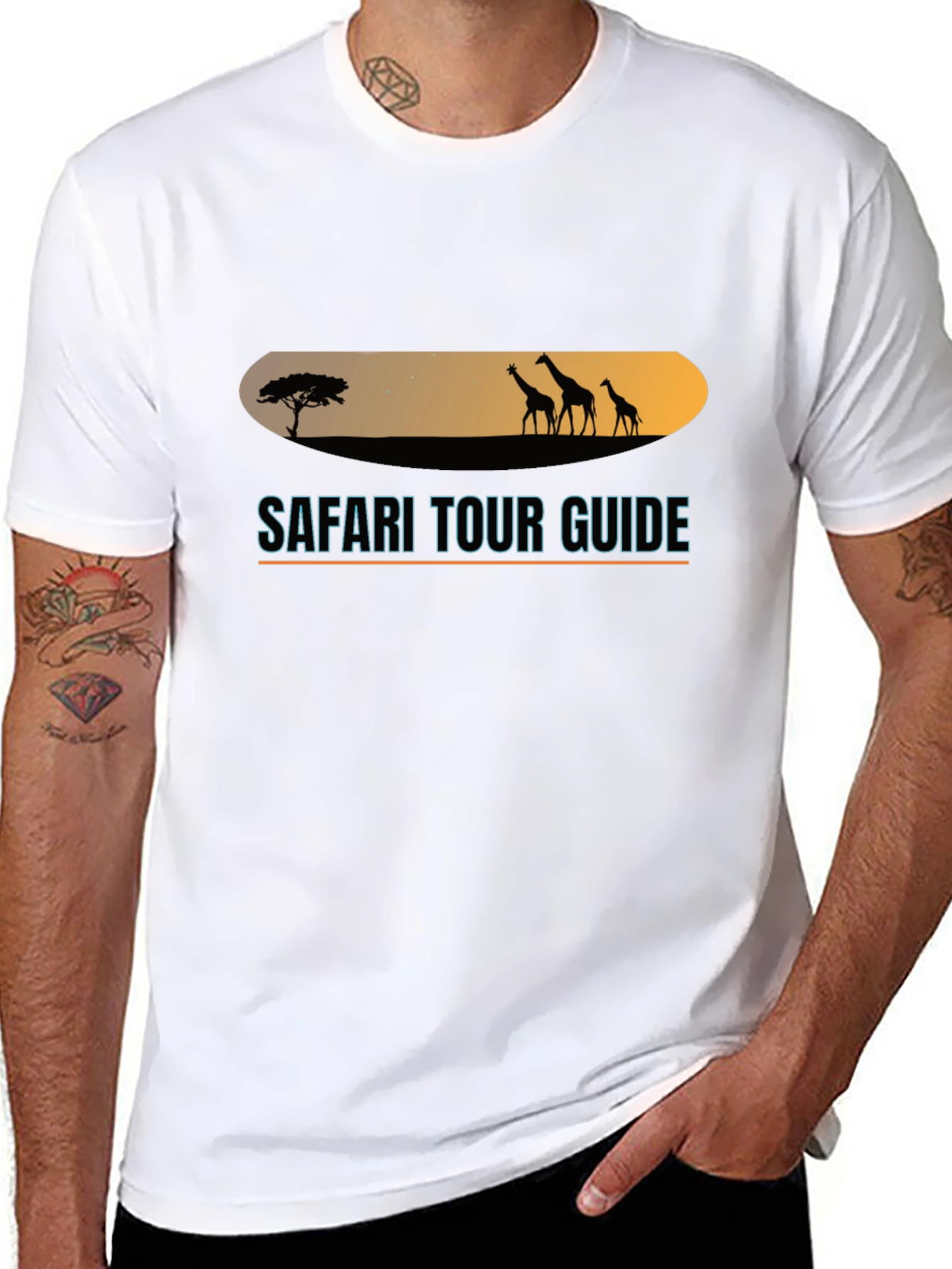 Safari Tour Guide Black T-Shirt