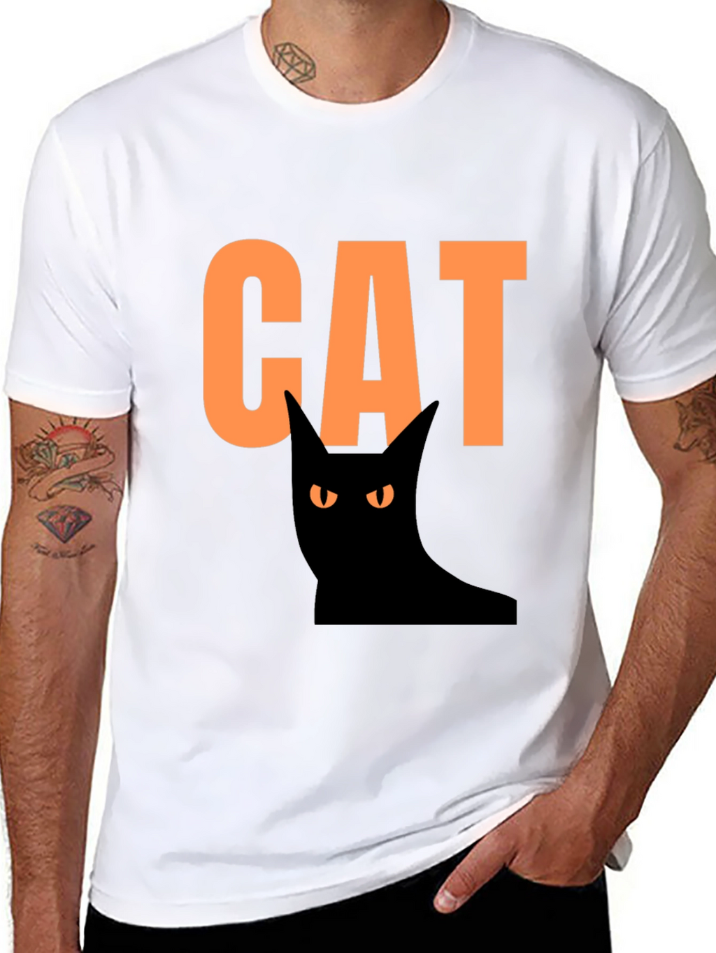 Halloween Cat Graphic Tee - Spooky Fun!