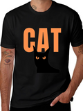 Halloween Cat Graphic Tee - Spooky Fun!