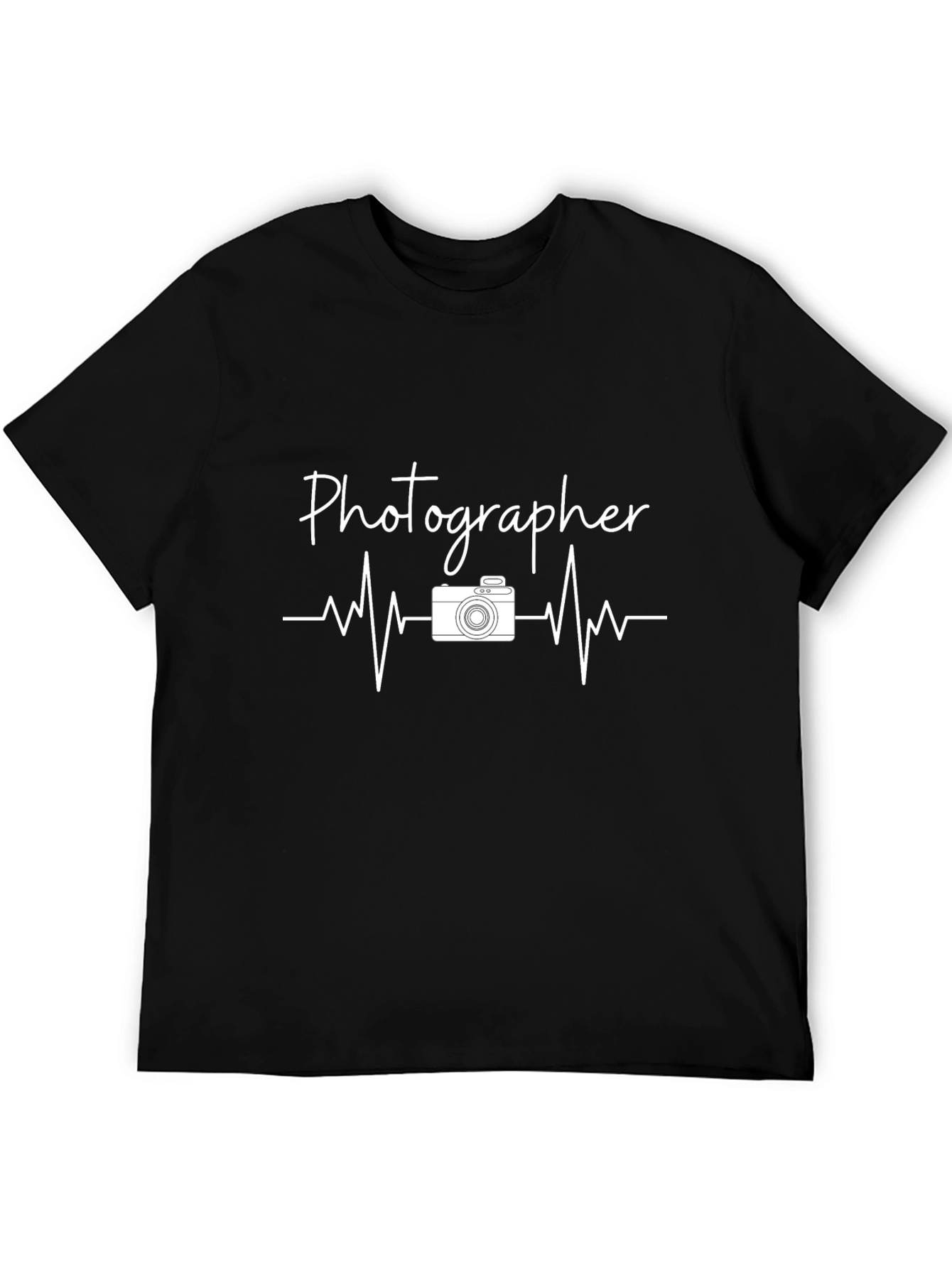 Photographer Heartbeat Graphic Tee - Black