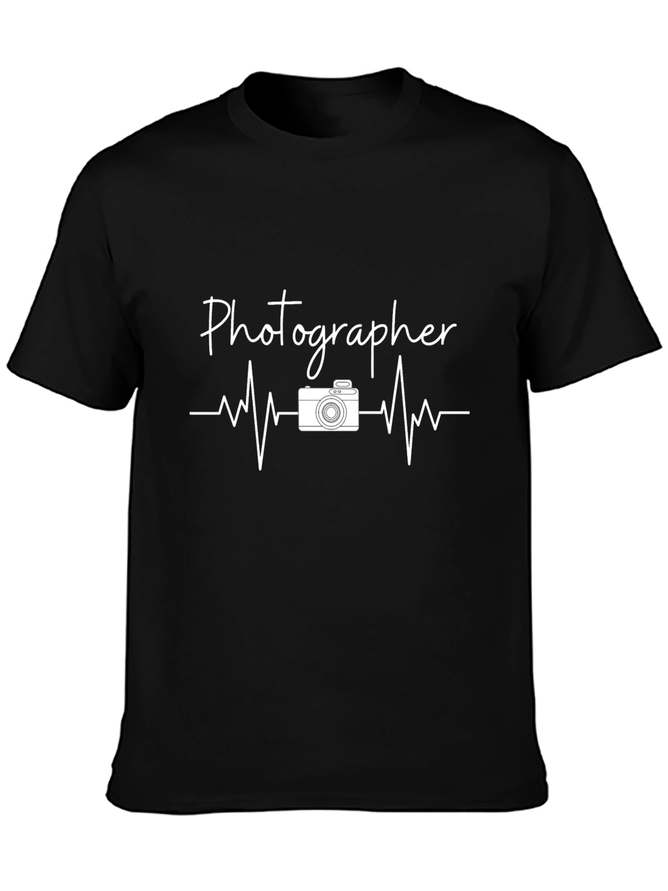 Photographer Heartbeat Graphic Tee - Black