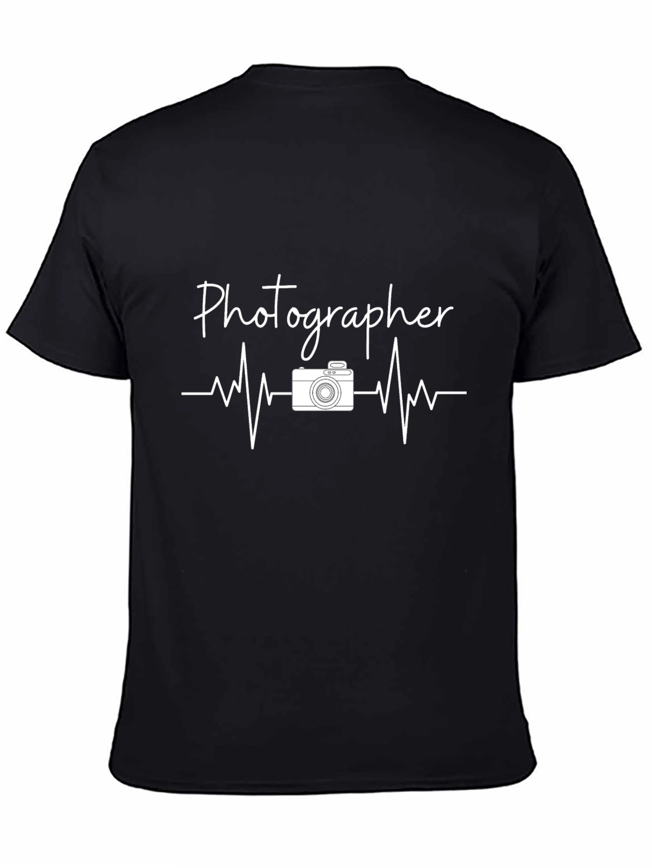 Photographer Heartbeat Graphic Tee - Black
