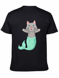 Cat Mermaid T-Shirt - Funny Graphic Tee