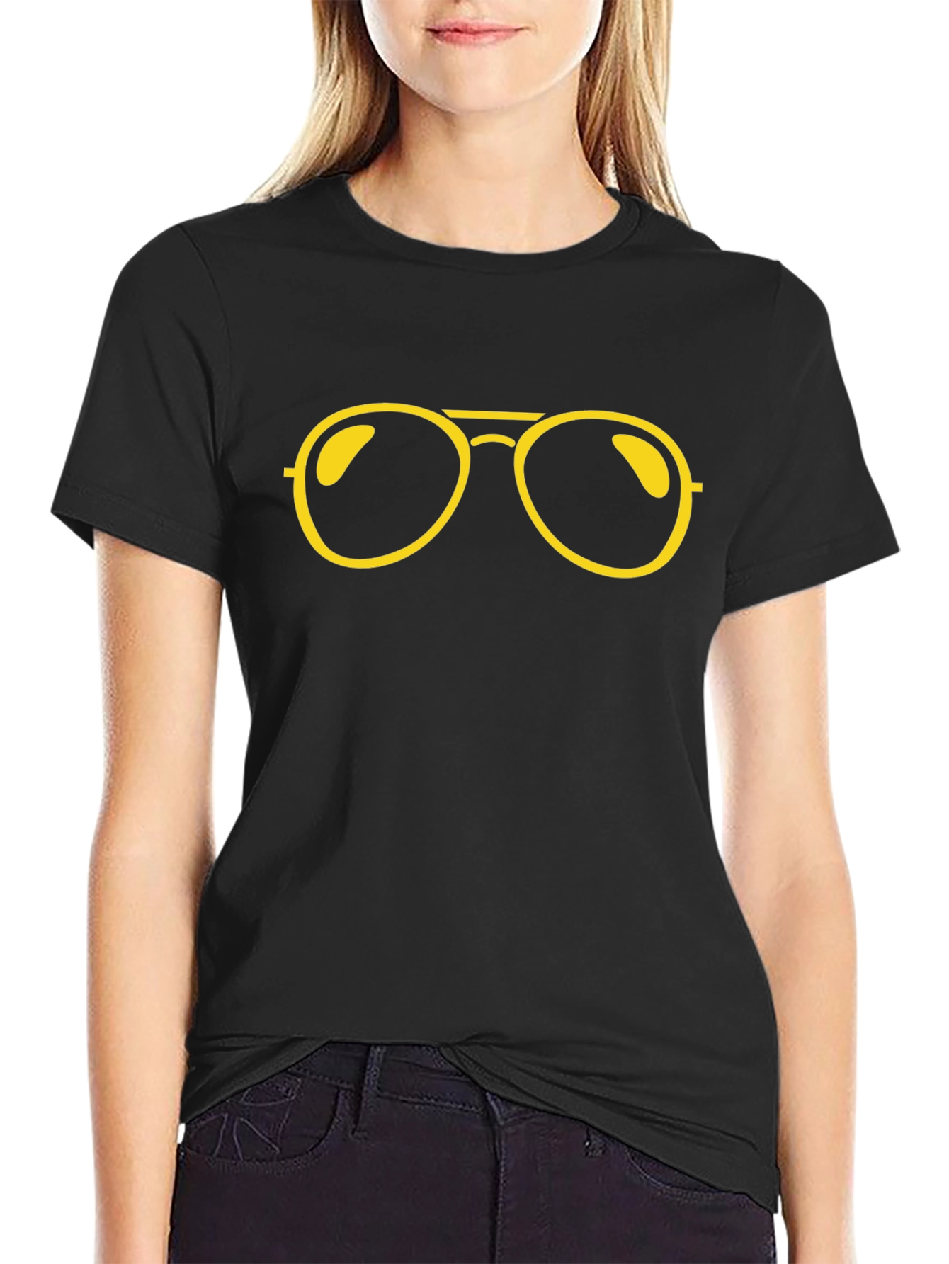 Cool Shades Graphic Tee - Black Cotton Blend