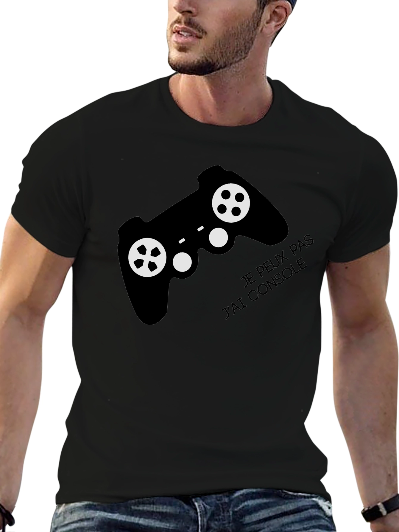Gaming Console T-Shirt - Je Peux Pas Jai Console - Black