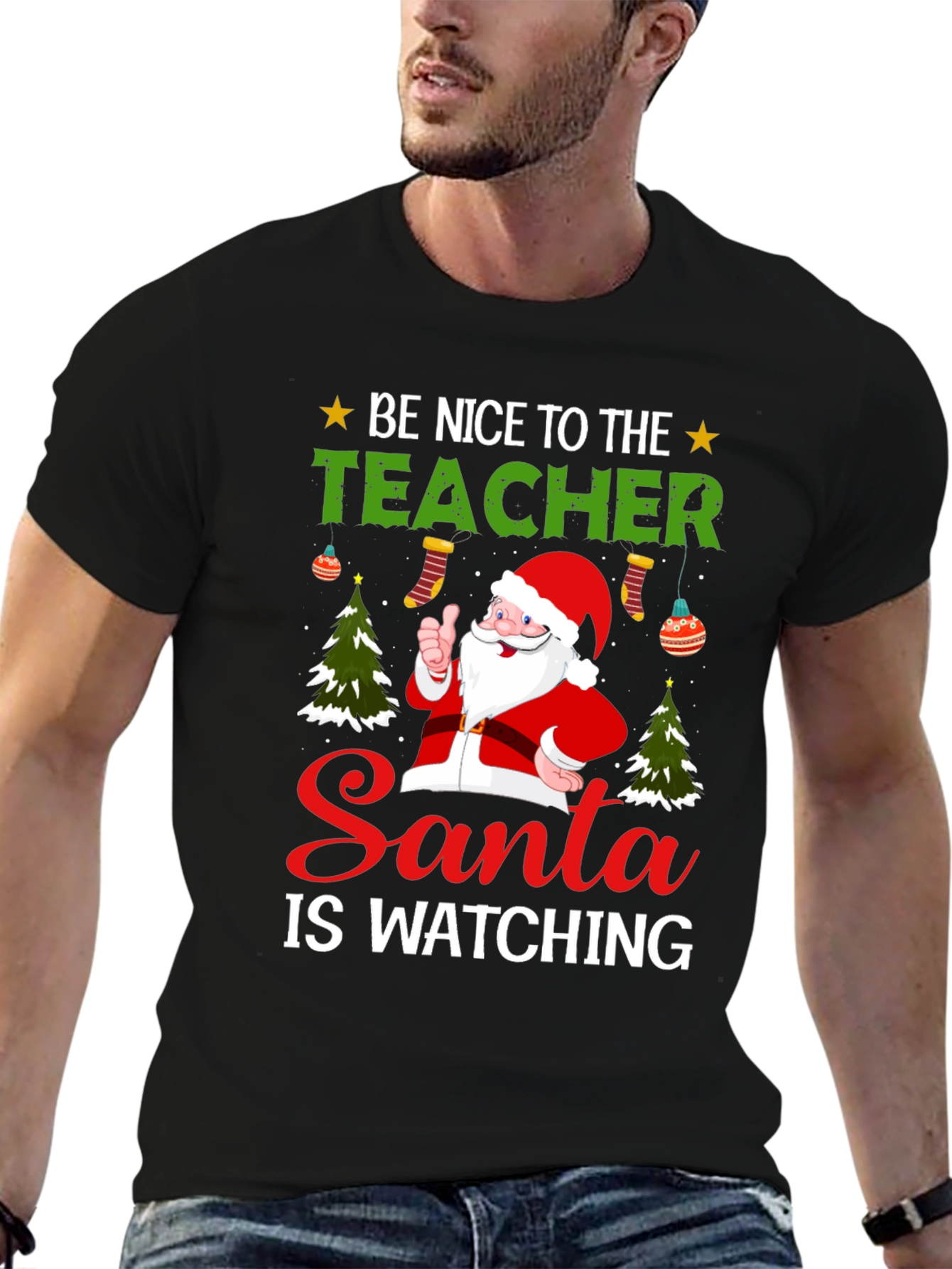 Be Nice To The Teacher Santa T-Shirt