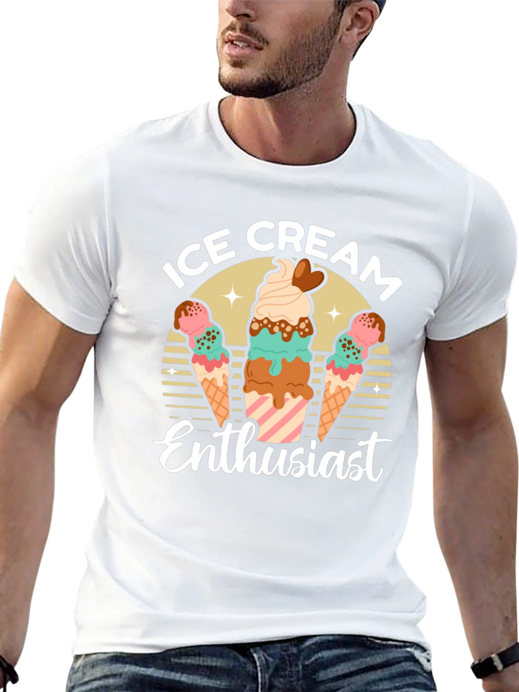 Ice Cream Enthusiast Graphic T-Shirt