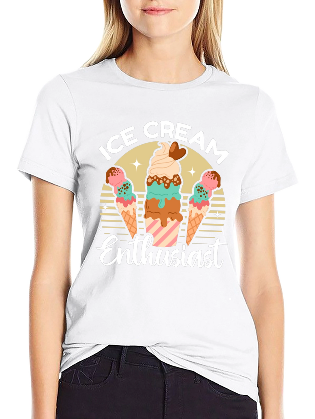Ice Cream Enthusiast Graphic T-Shirt
