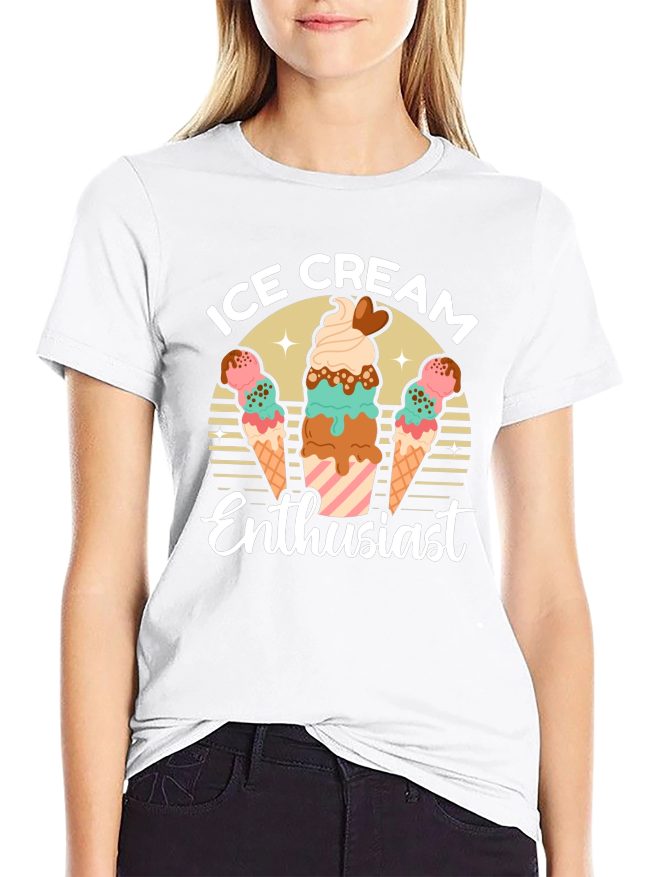 Ice Cream Enthusiast Graphic T-Shirt