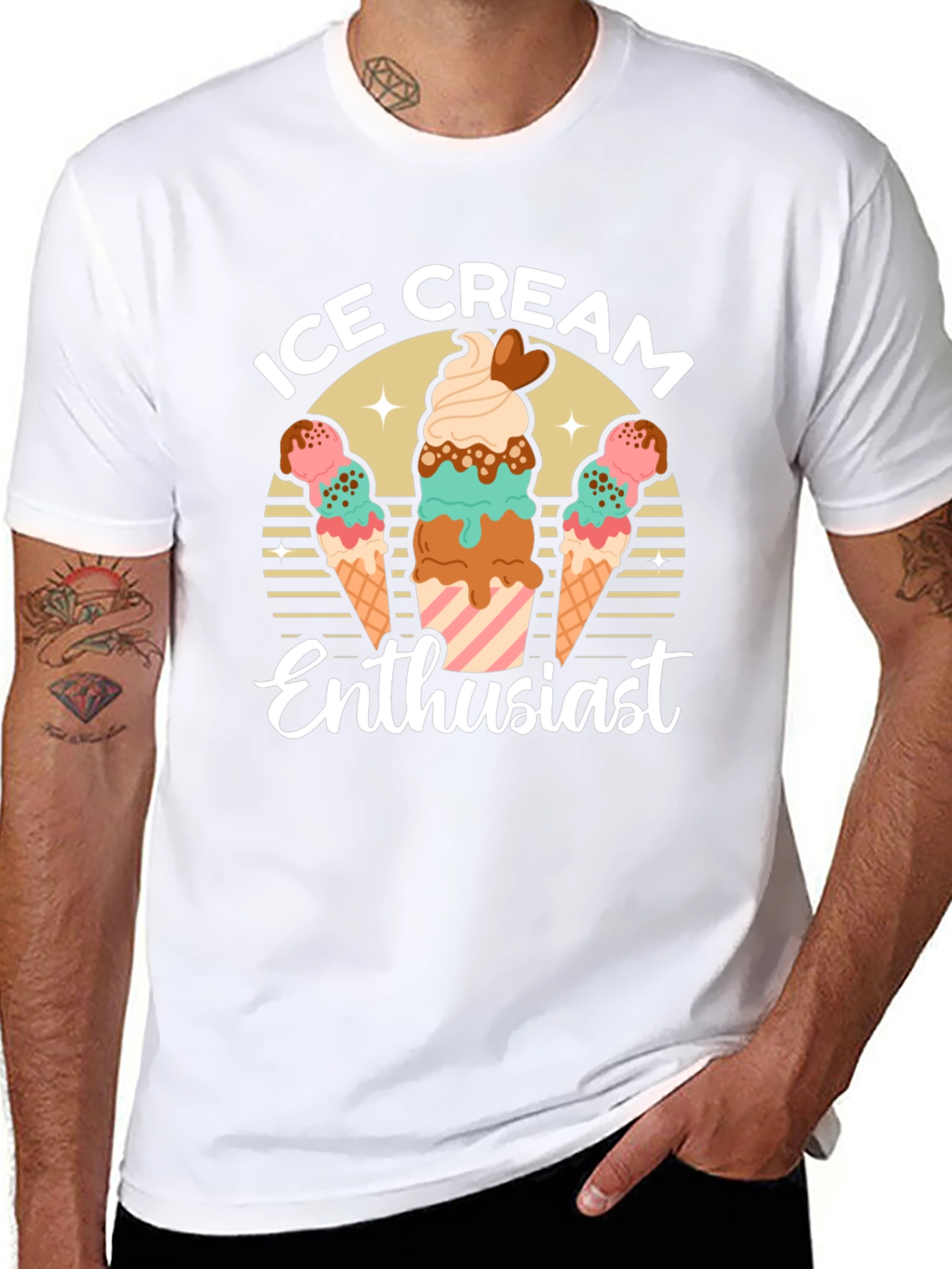 Ice Cream Enthusiast Graphic T-Shirt