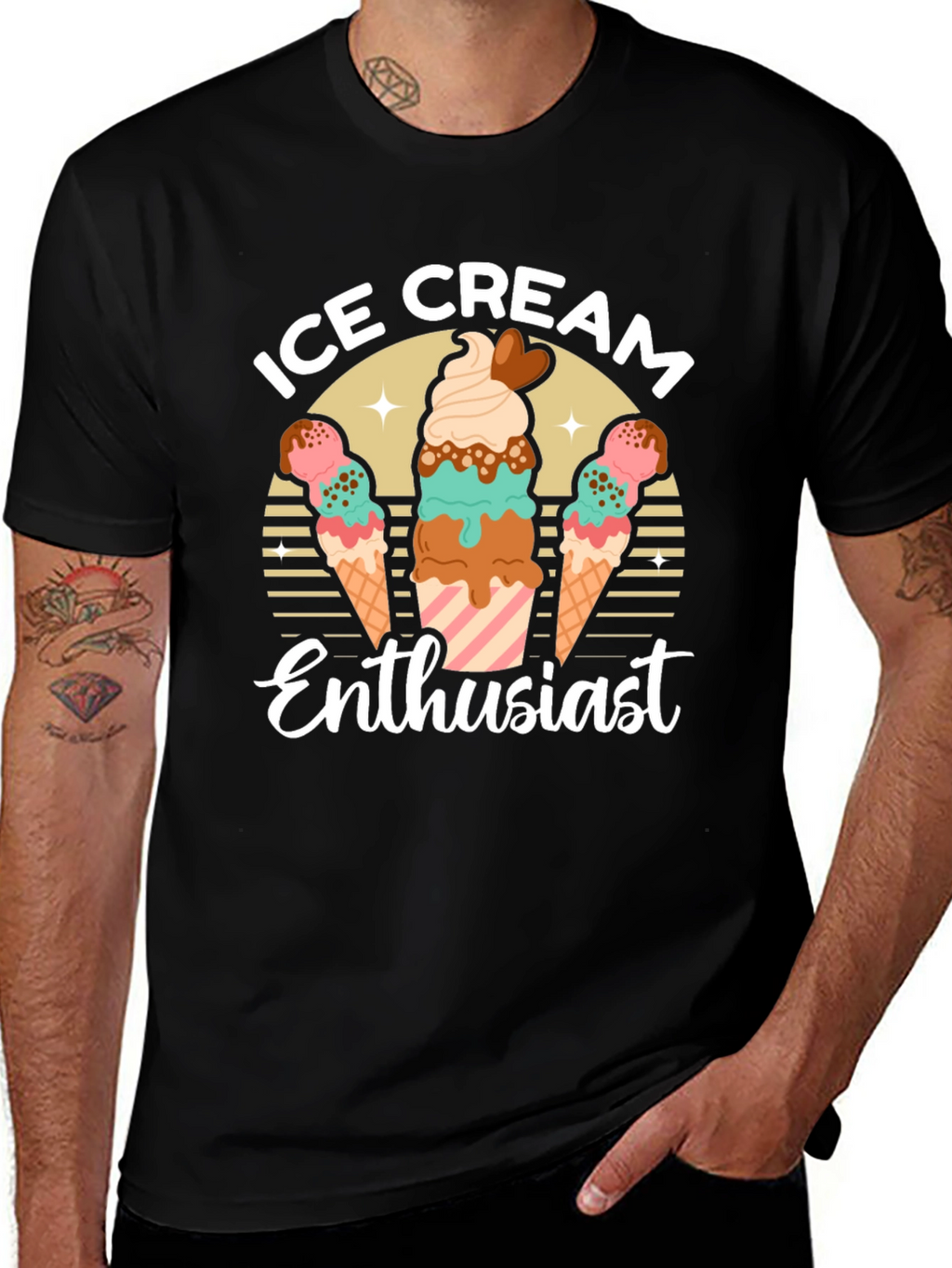 Ice Cream Enthusiast Graphic T-Shirt