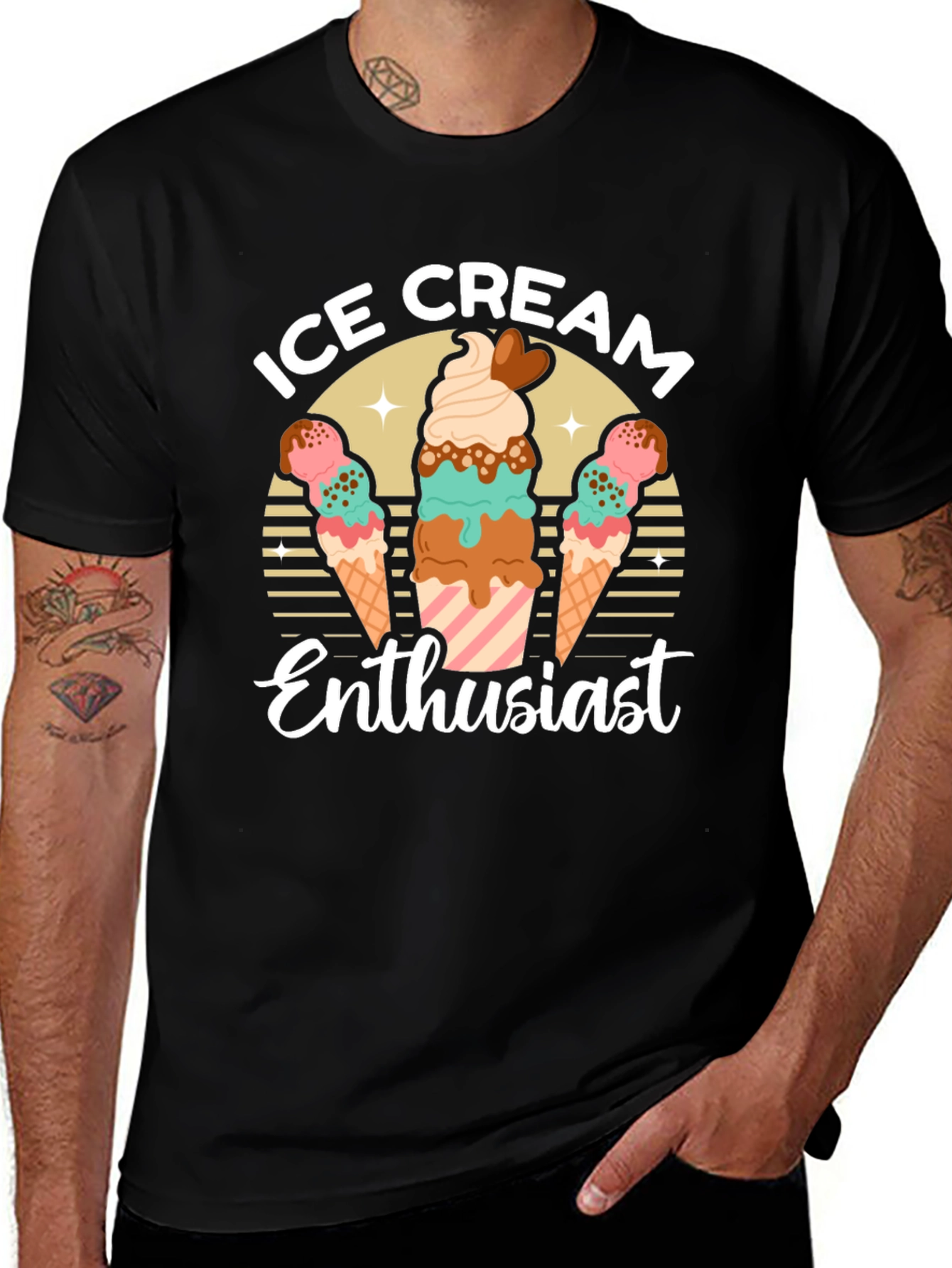 Ice Cream Enthusiast Graphic T-Shirt