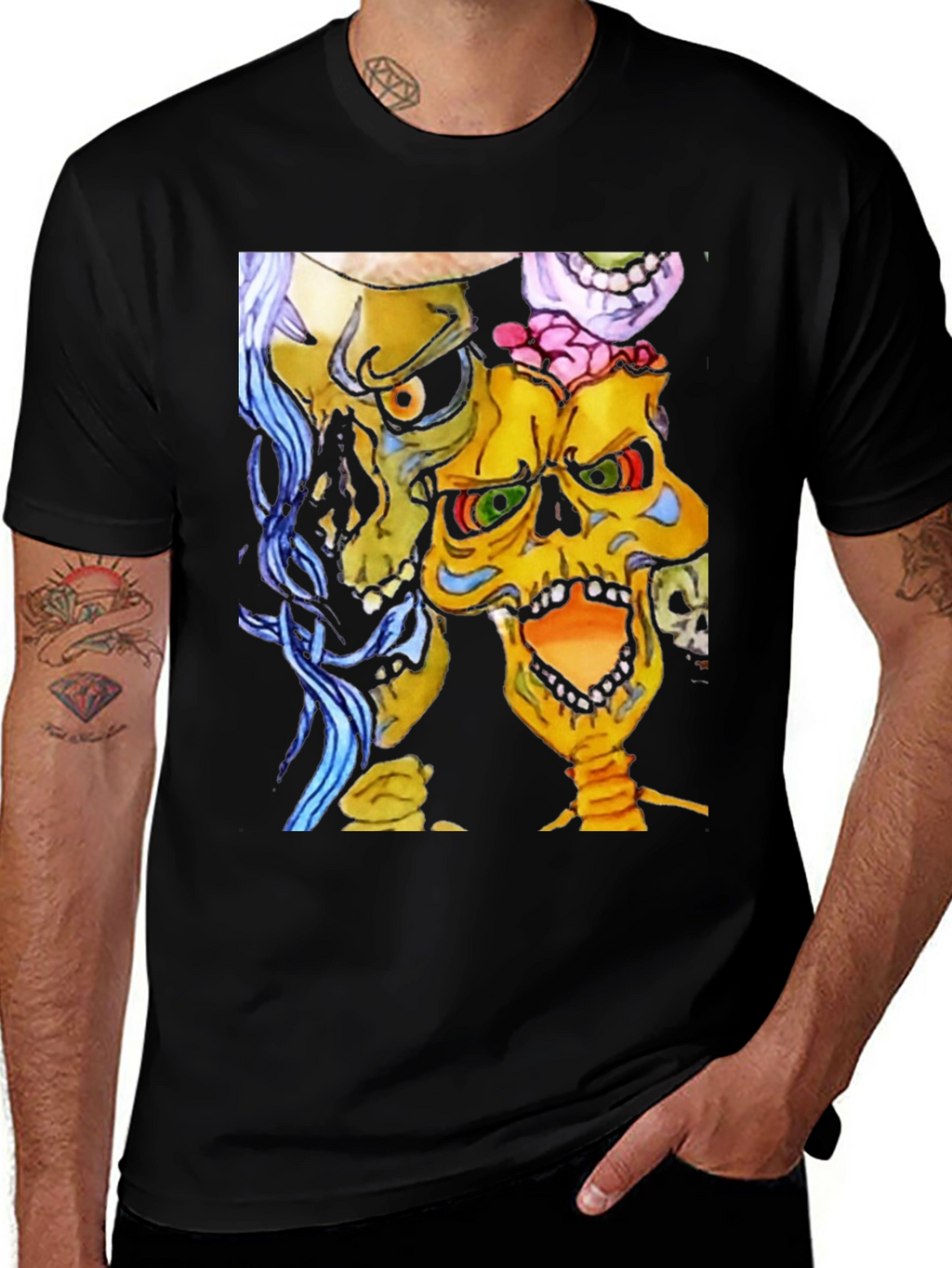Skull Pile Graphic T-Shirt