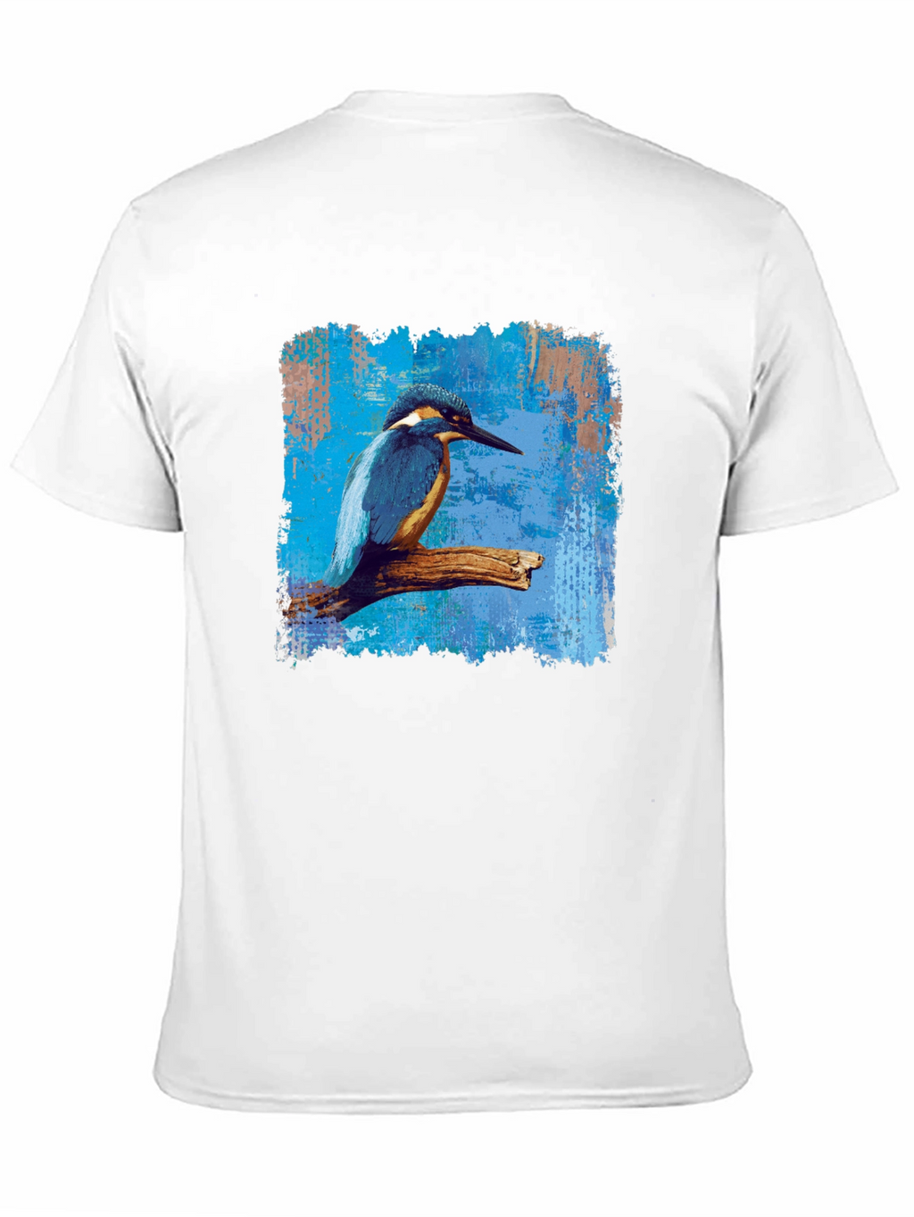 Kingfisher Bird Graphic Print Mens Black T-Shirt