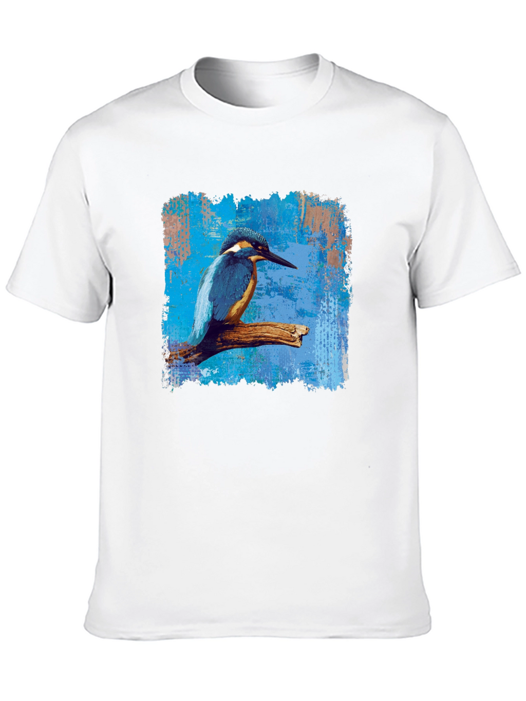 Kingfisher Bird Graphic Print Mens Black T-Shirt