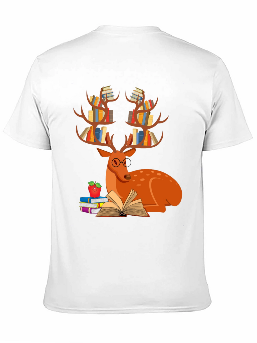 Book Deer T-Shirt Reader Tee Animal Lover