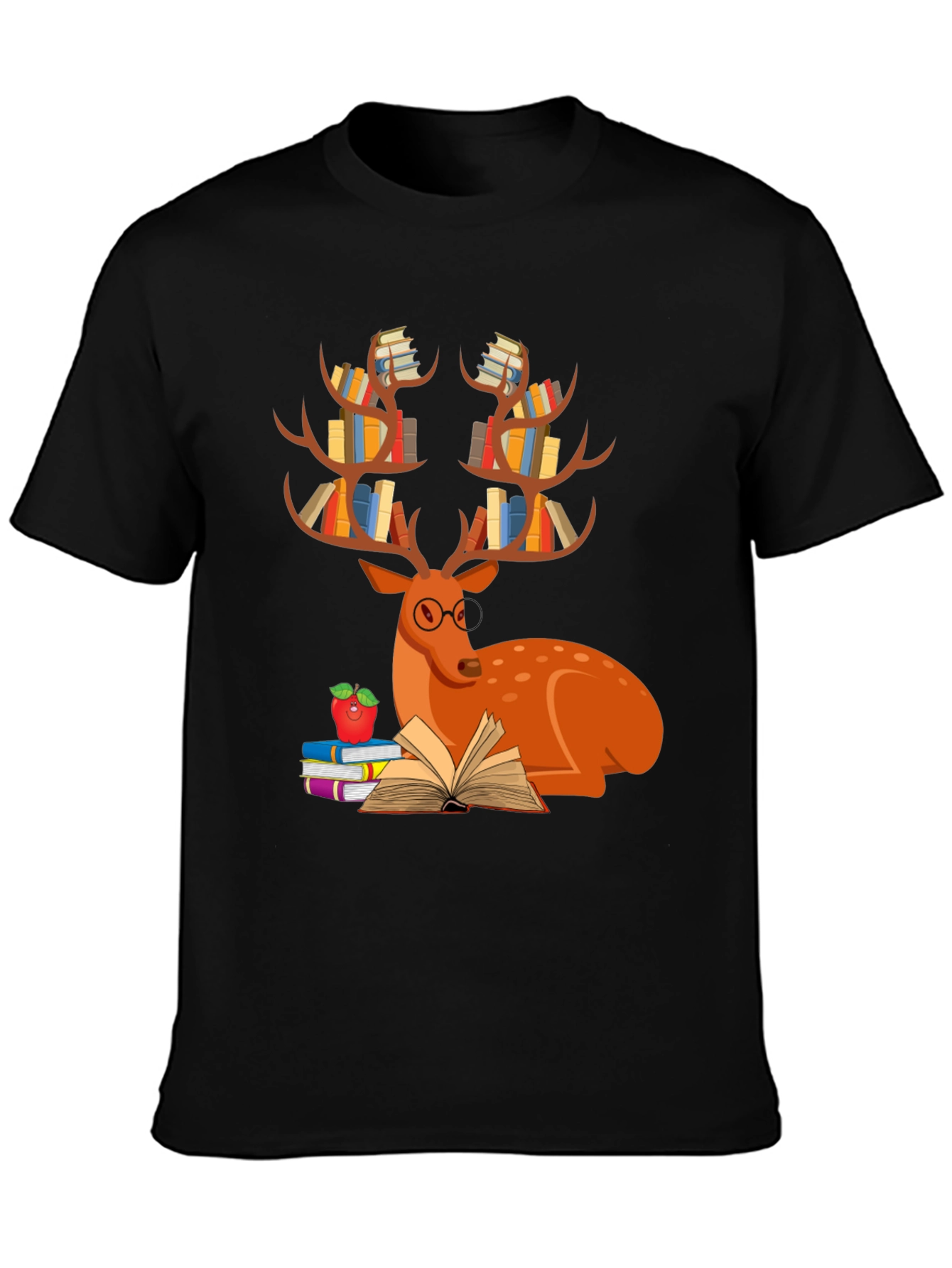 Book Deer T-Shirt Reader Tee Animal Lover
