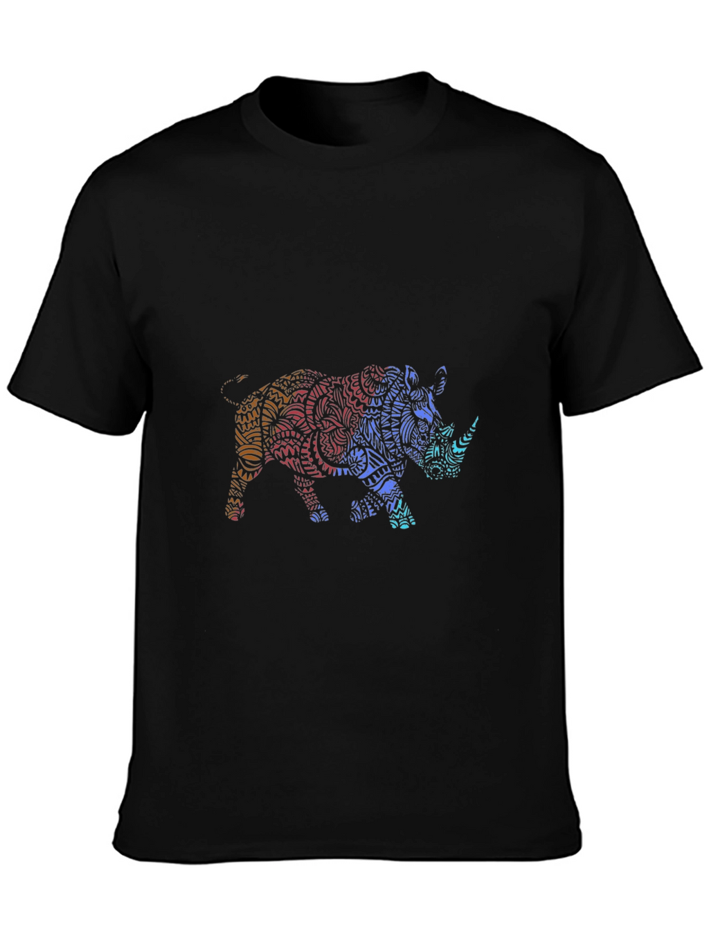 Stylish Rhino Graphic Tee - Mens Black T-Shirt