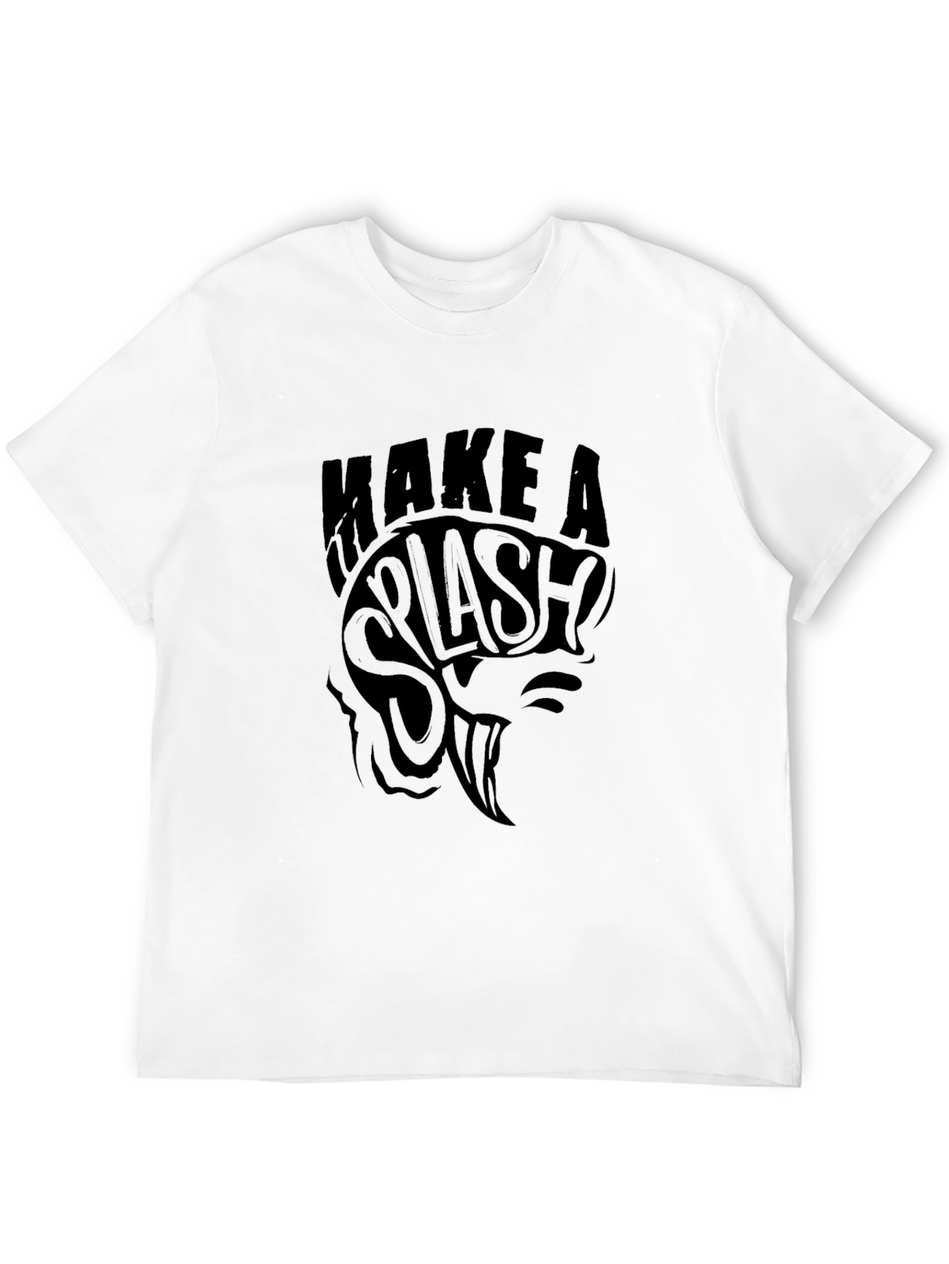 Make a Splash Graphic Tee - Black Cotton T-Shirt