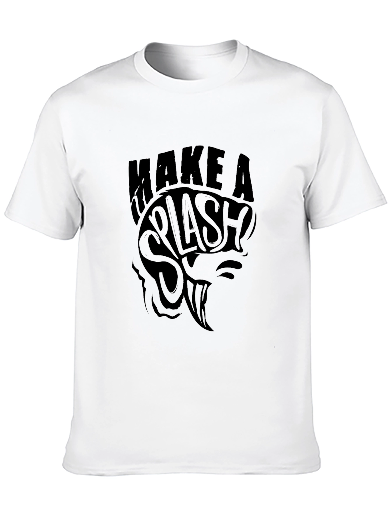 Make a Splash Graphic Tee - Black Cotton T-Shirt