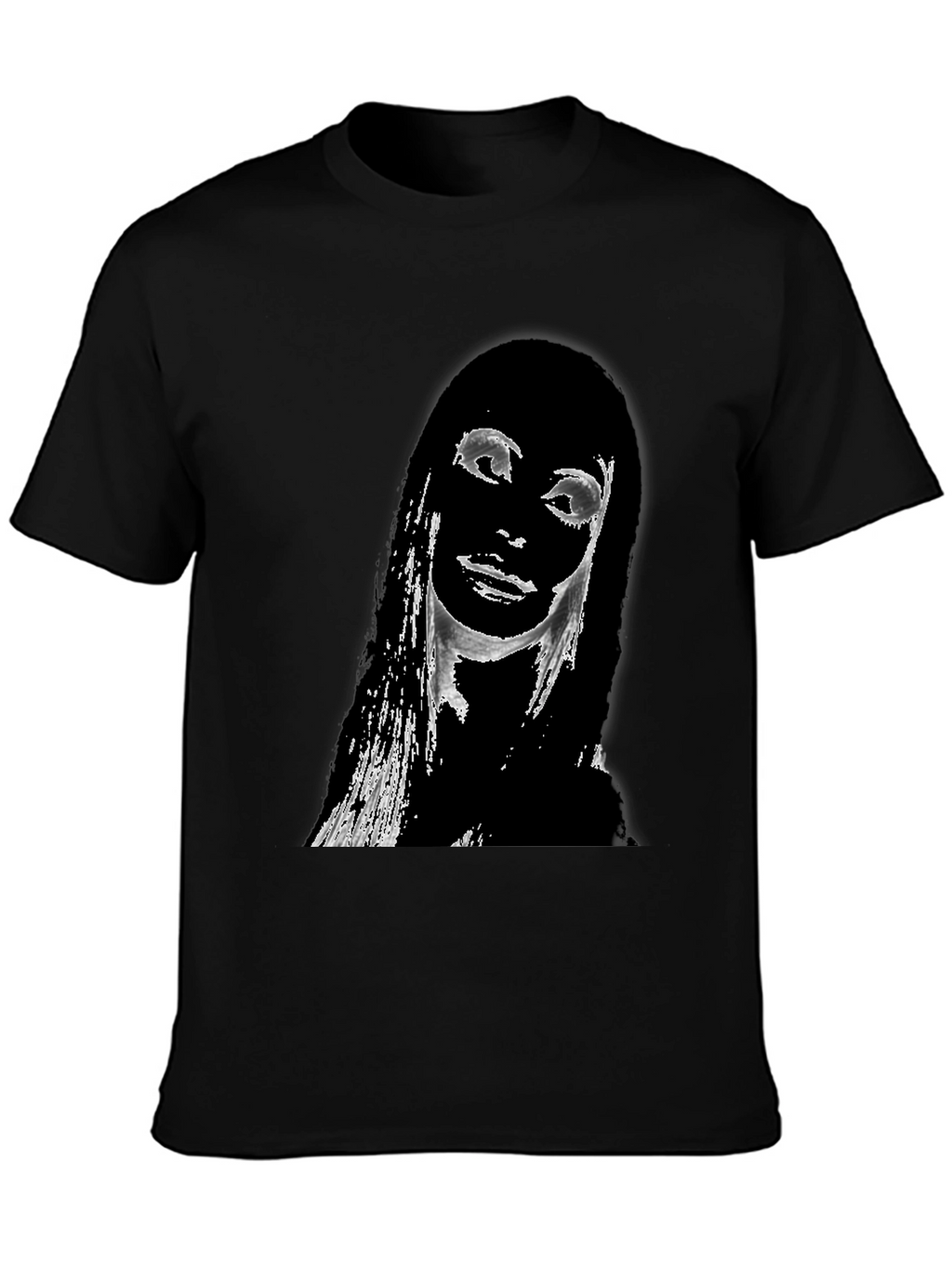 Edgy Portrait Graphic T-Shirt - Unisex Black Tee