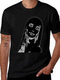Edgy Portrait Graphic T-Shirt - Unisex Black Tee