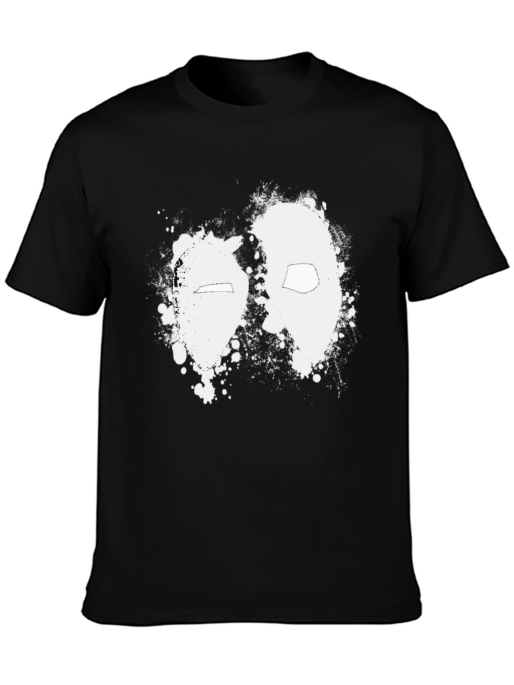 Deadpool Splatter Graphic Black T-Shirt