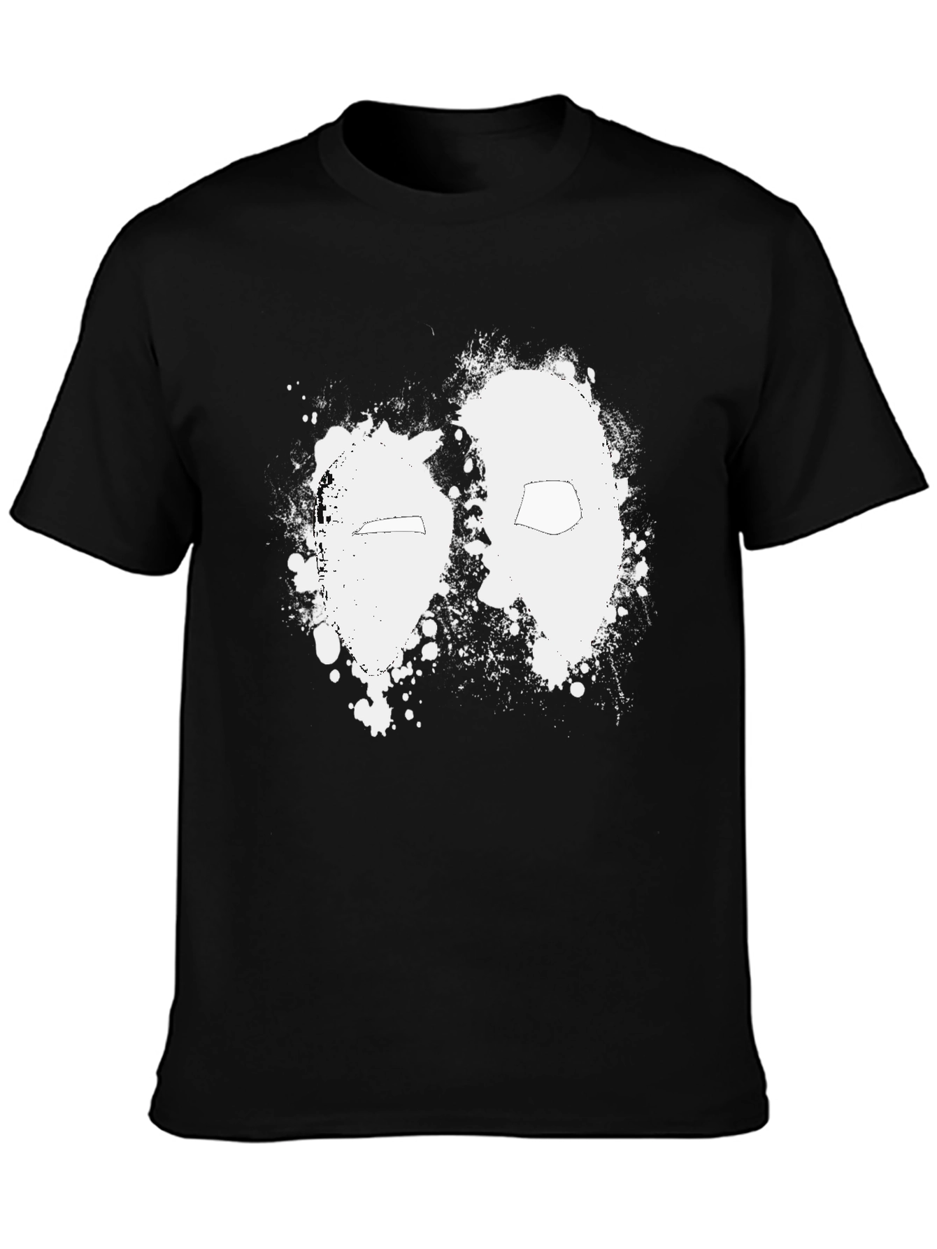 Deadpool Splatter Graphic Black T-Shirt