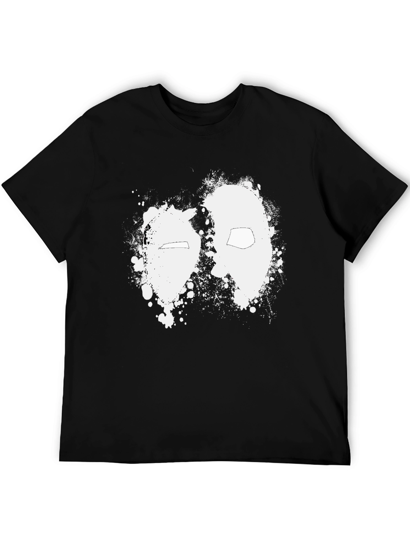 Deadpool Splatter Graphic Black T-Shirt