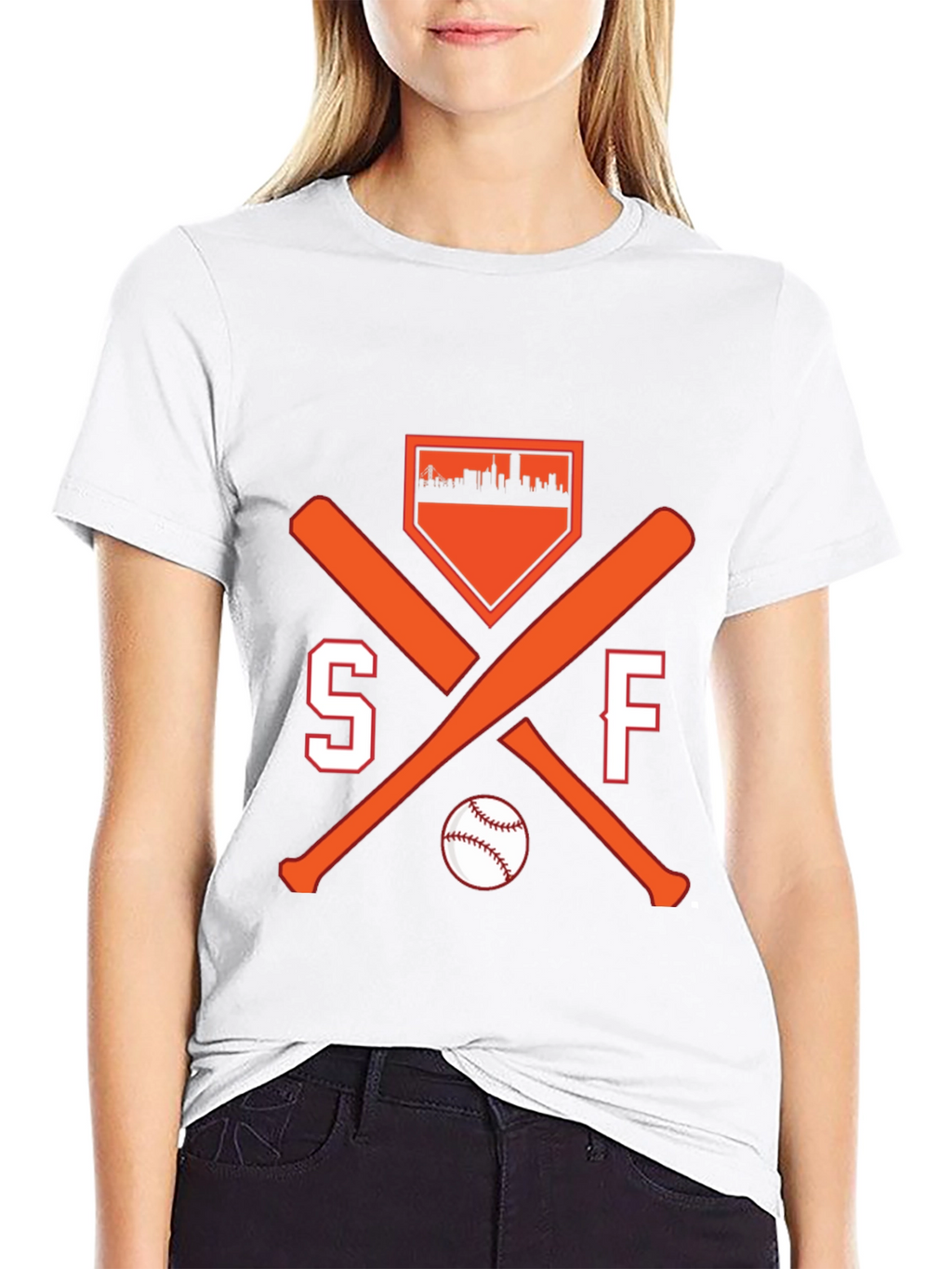 SF Baseball Fan T-Shirt - City Skyline Design
