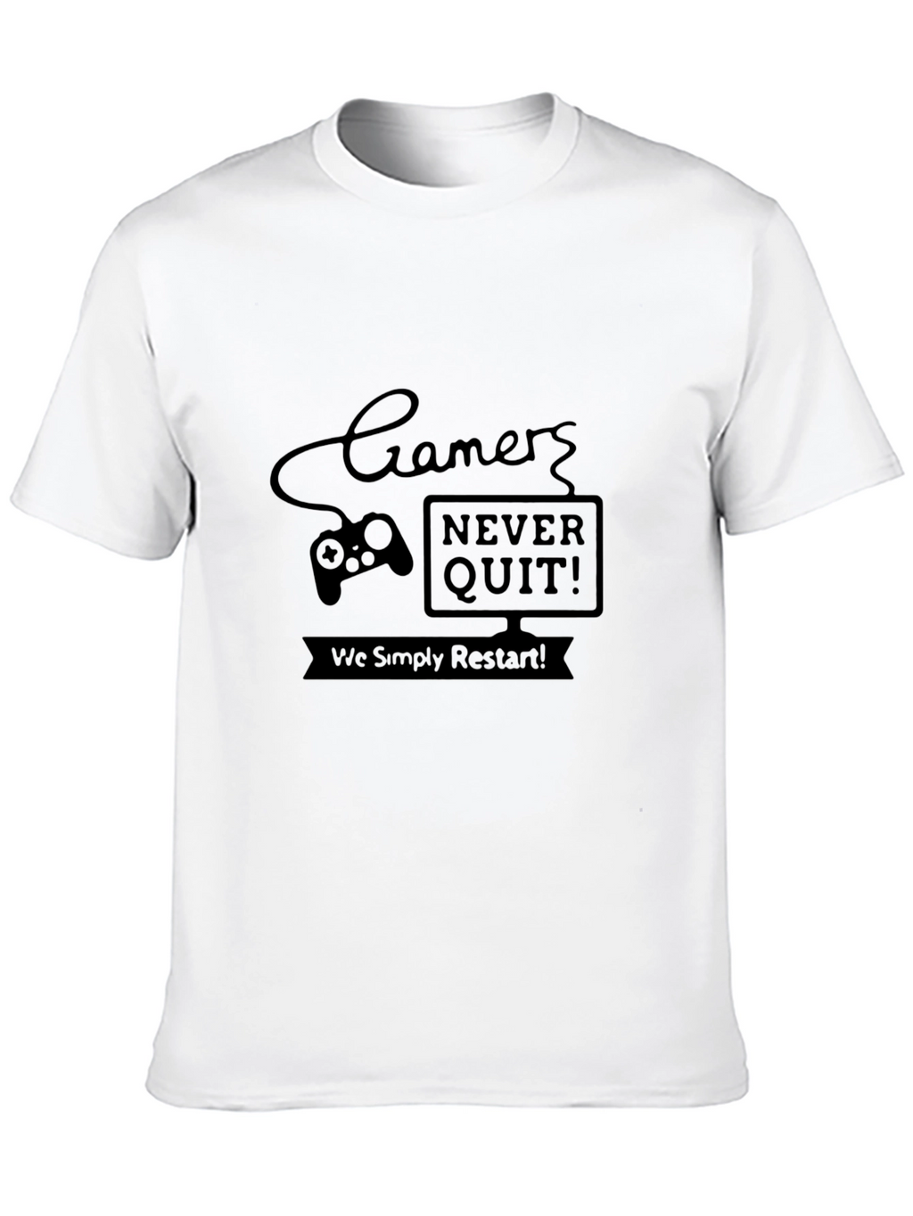 Gamer Never Quit Black T-Shirt