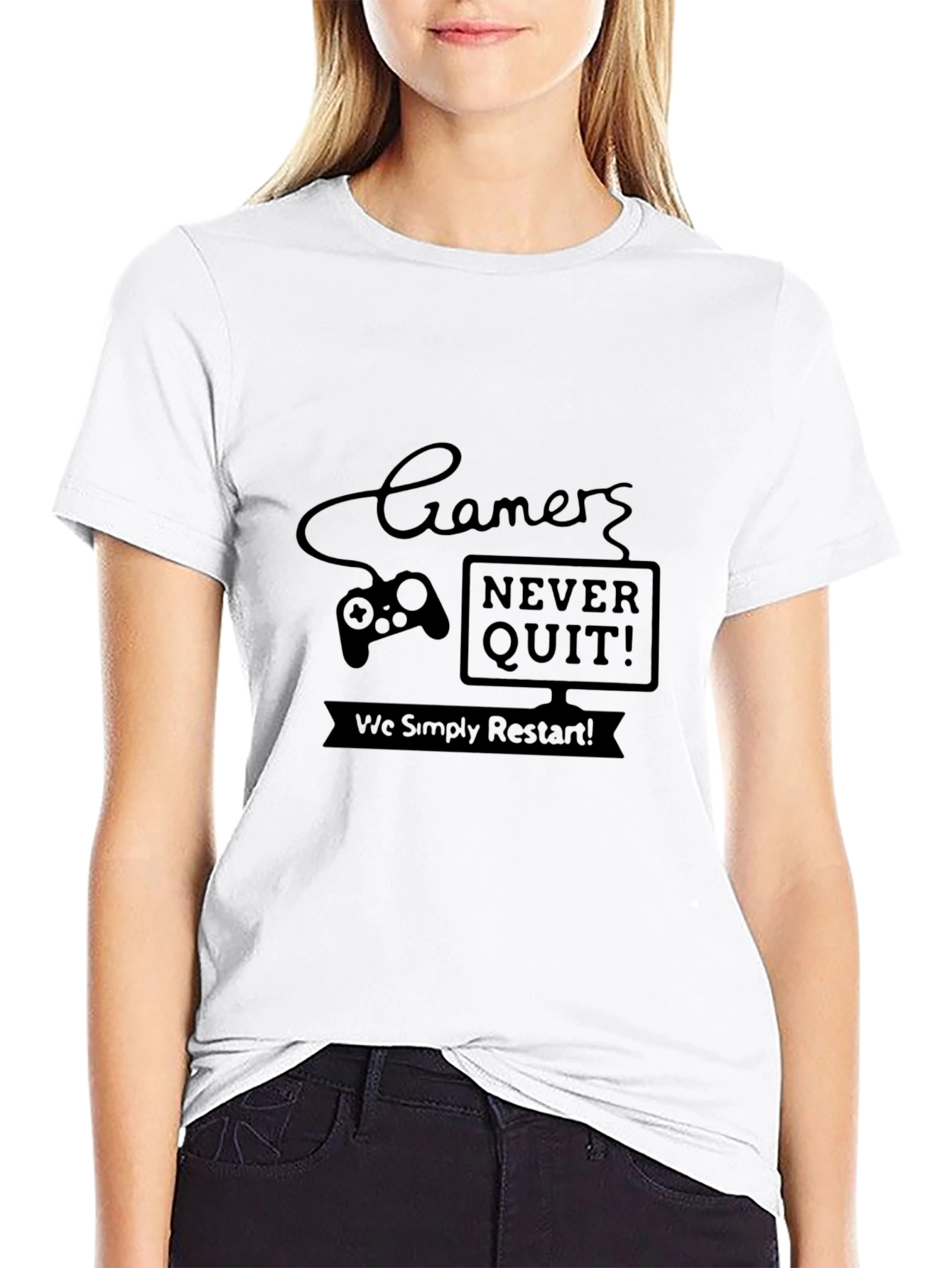 Gamer Never Quit Black T-Shirt