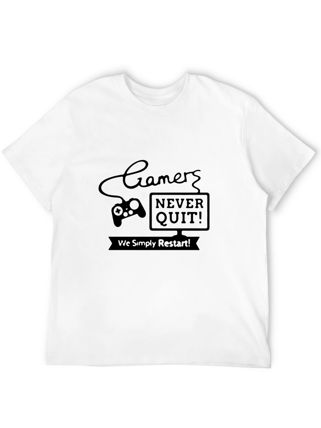 Gamer Never Quit Black T-Shirt