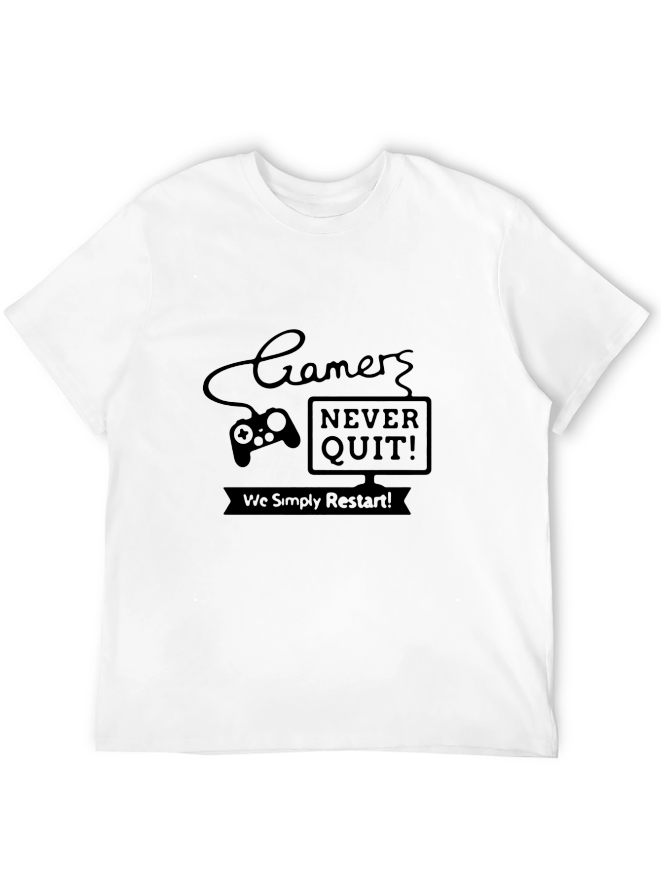Gamer Never Quit Black T-Shirt