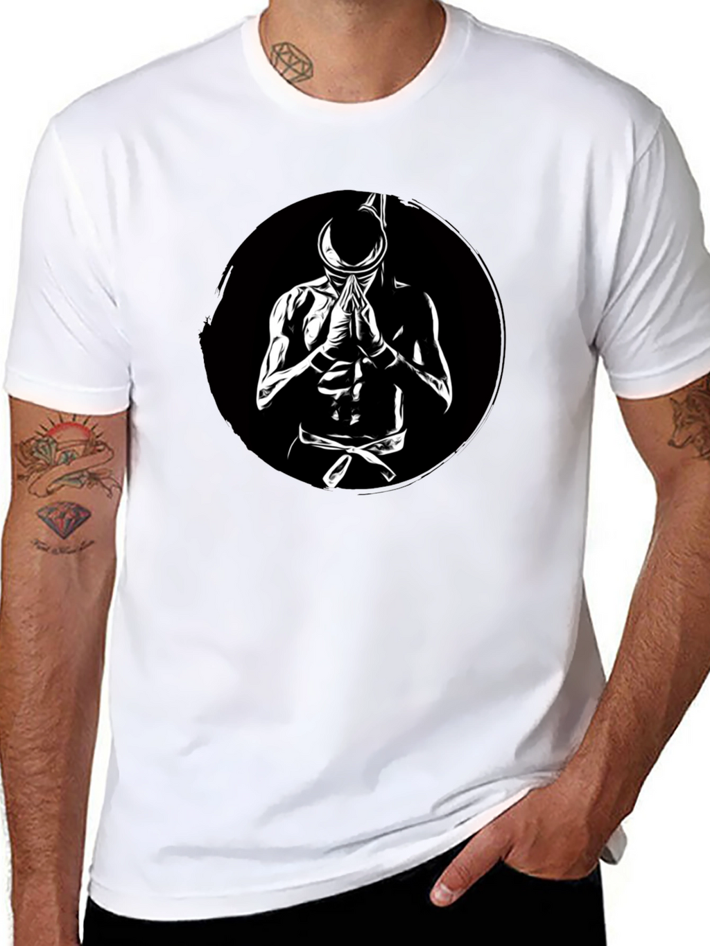 Muay Thai Warrior Black Graphic Tee