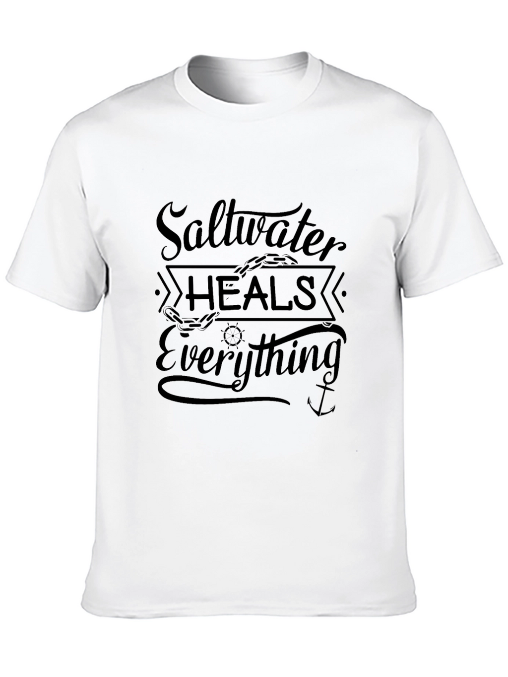 Saltwater Heals Everything Black Graphic Tee