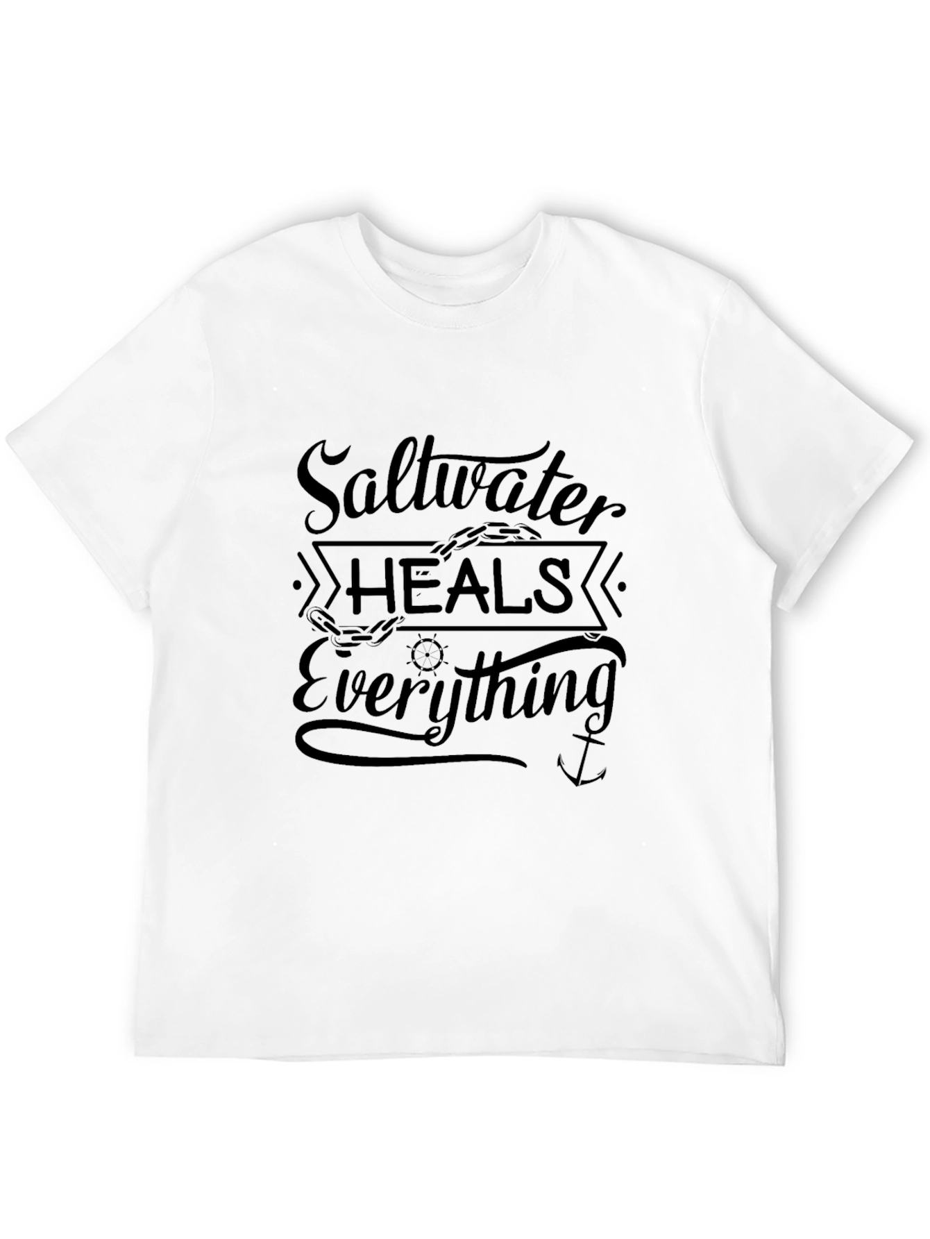 Saltwater Heals Everything Black Graphic Tee