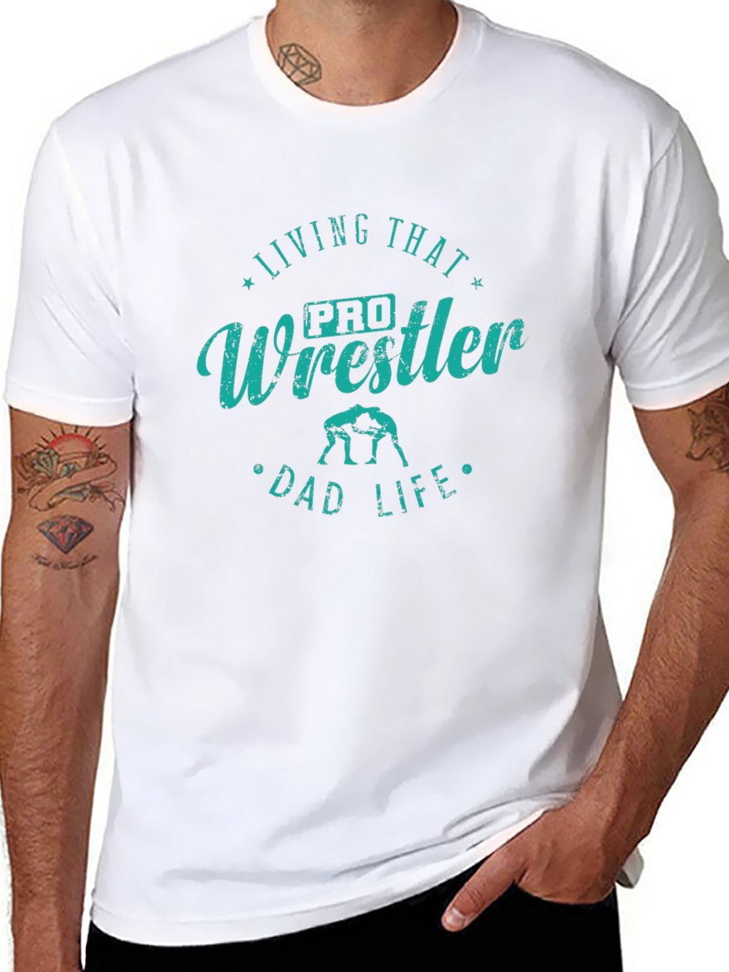 Pro Wrestler Dad Life Black T-Shirt