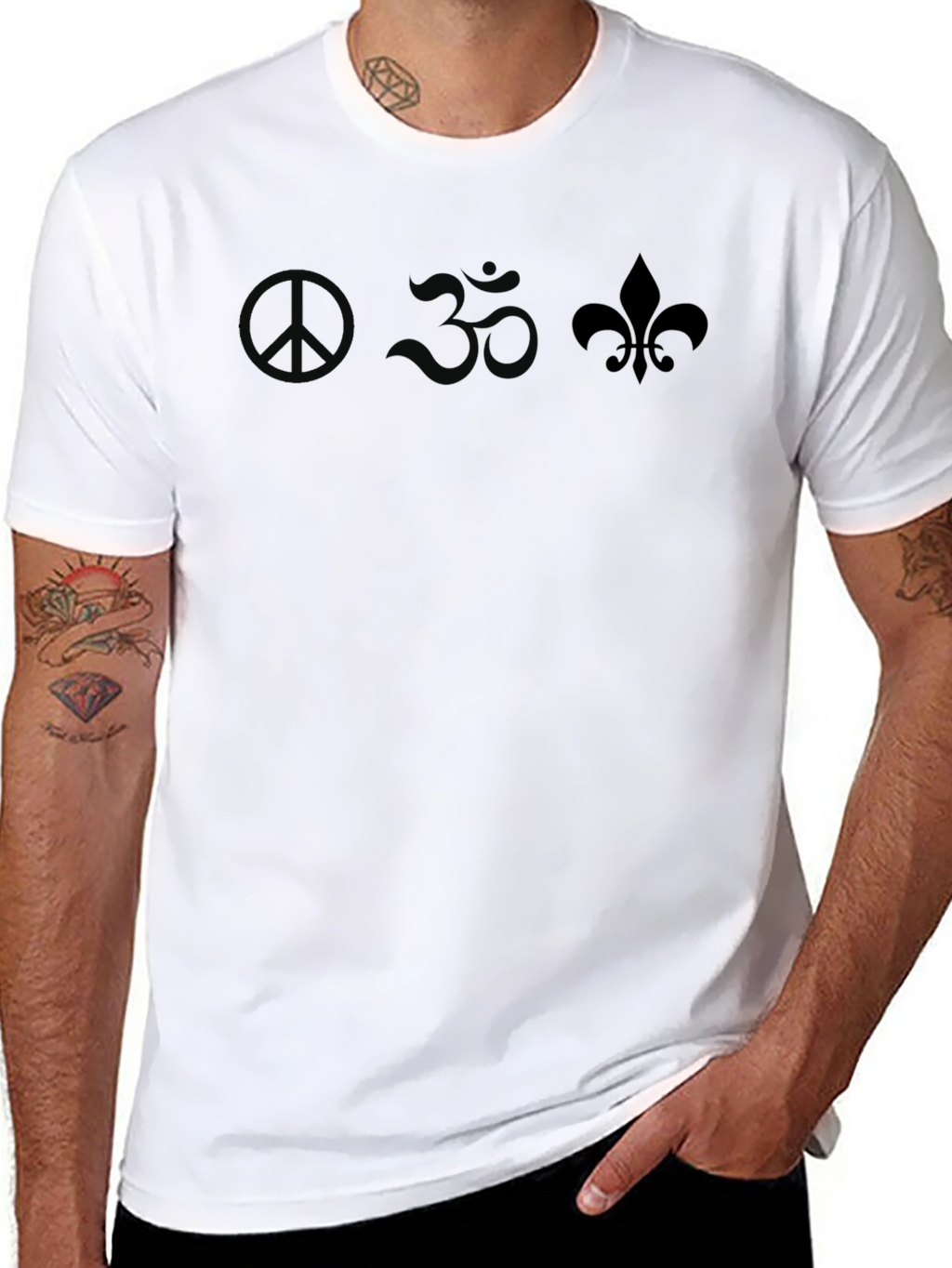 Peace Om Fleur-de-lis Graphic Tee