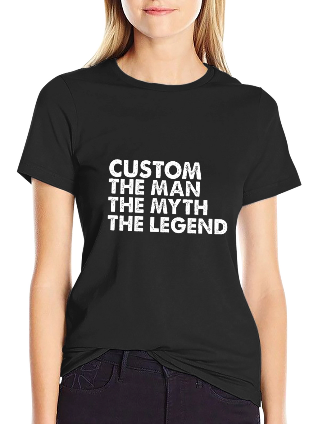 Custom Man Myth Legend Black T-Shirt