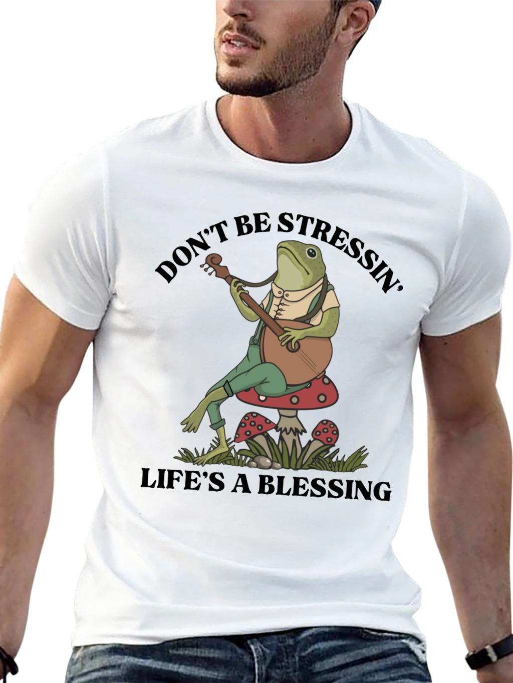 Relaxed Frog T-Shirt: Dont Stress Lifes a Blessing
