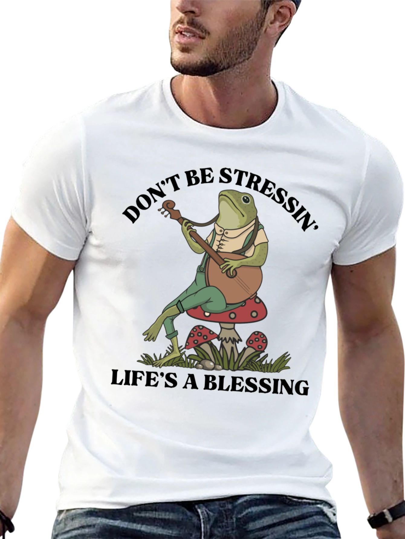 Relaxed Frog T-Shirt: Dont Stress Lifes a Blessing