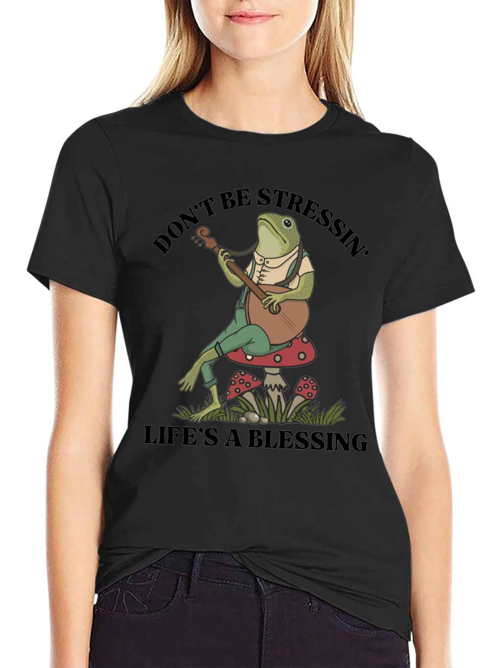 Relaxed Frog T-Shirt: Dont Stress Lifes a Blessing