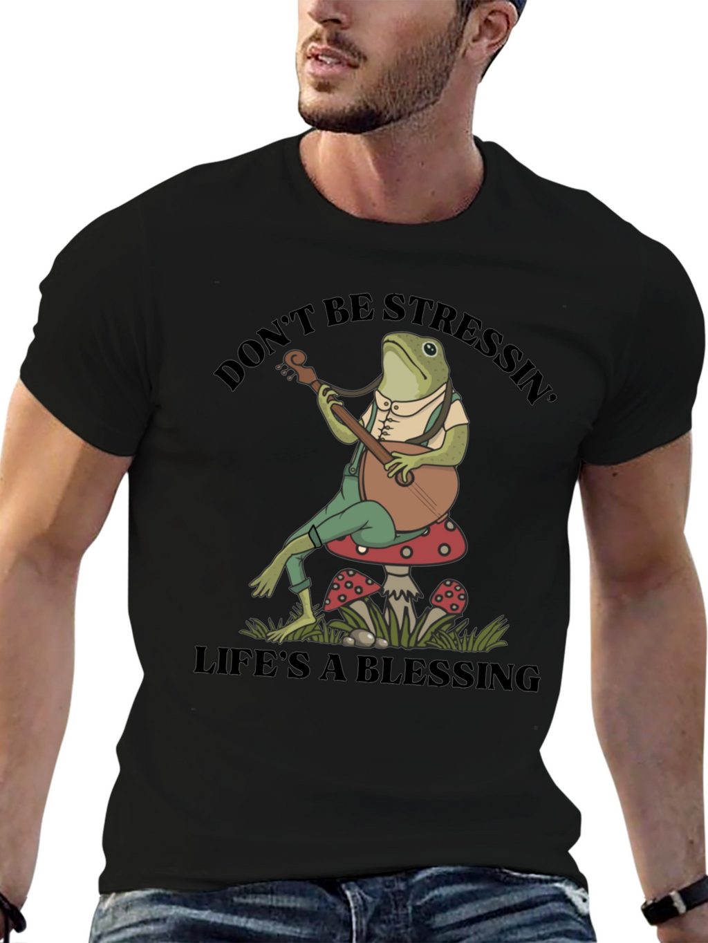 Relaxed Frog T-Shirt: Dont Stress Lifes a Blessing