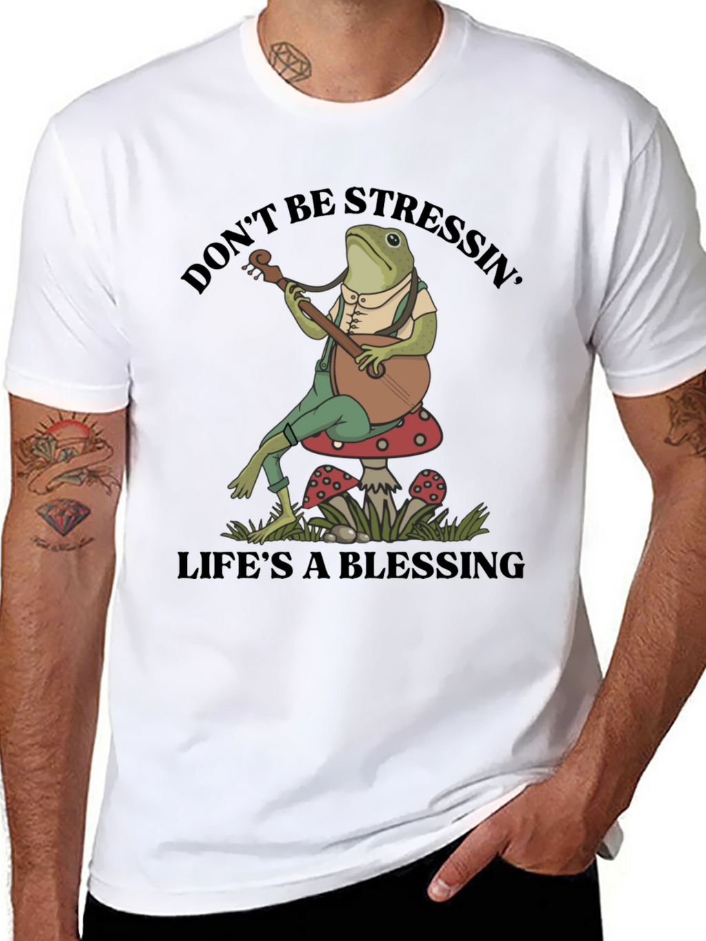 Relaxed Frog T-Shirt: Dont Stress Lifes a Blessing