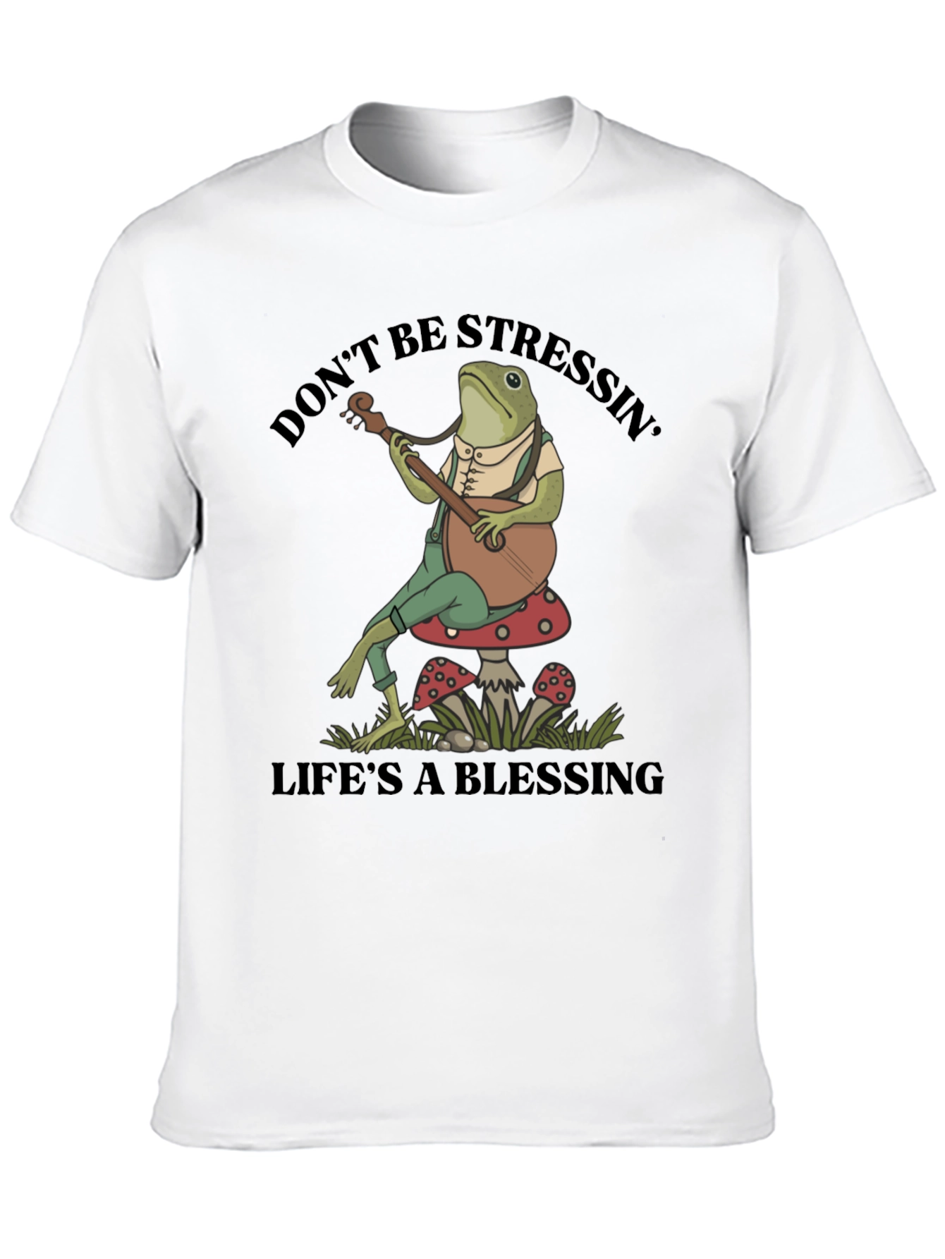 Relaxed Frog T-Shirt: Dont Stress Lifes a Blessing