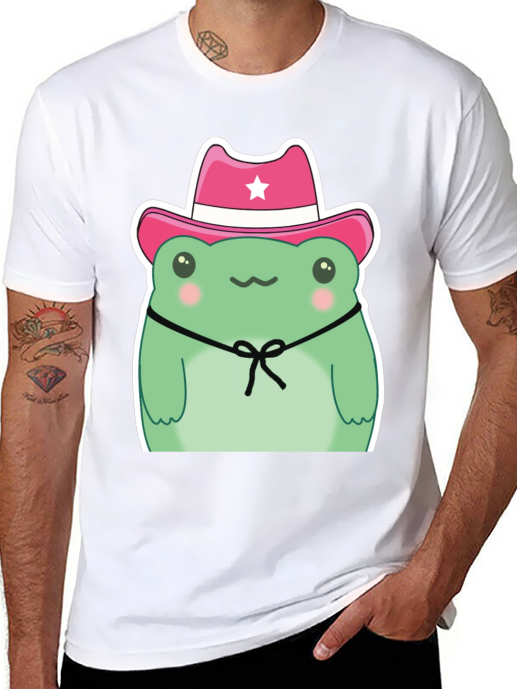 Cowboy Frog Graphic T-Shirt - Cute Cartoon Tee