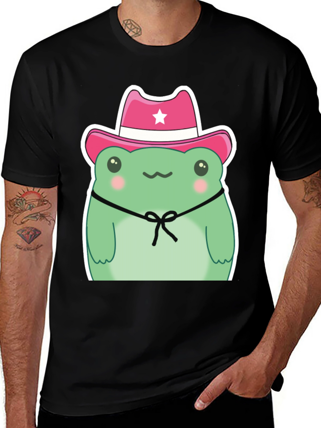 Cowboy Frog Graphic T-Shirt - Cute Cartoon Tee
